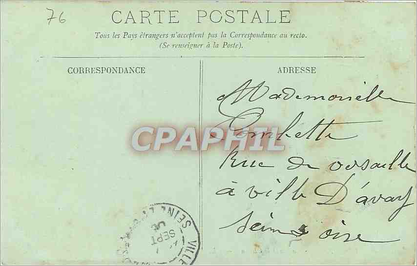 CPA DIEPPE-Le casino et le Chateau — Verso