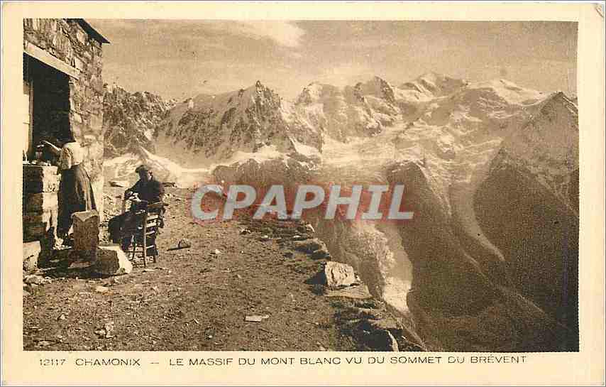 CPA Chamonix Le massif du Mont Blanc vu du sommet du Brevent