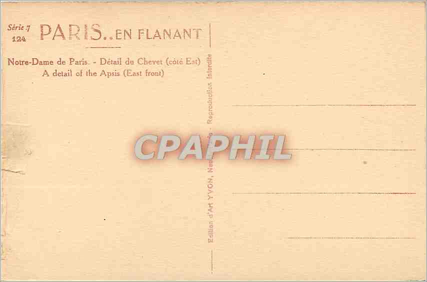 CPA Notre Dame de Paris Gargouille — Rückseite