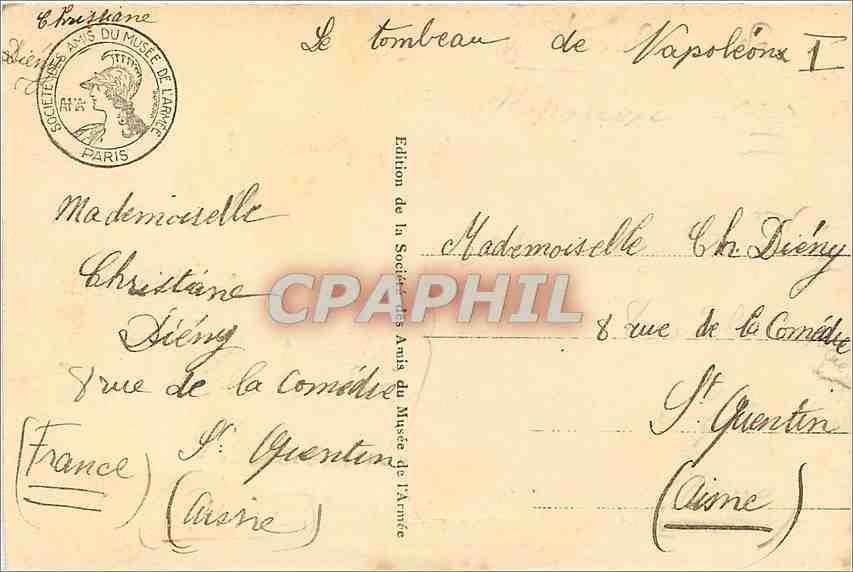 CPA PARIS-HOTES DES INVALIDES-MUSE DE L'ARMEE — Rückseite
