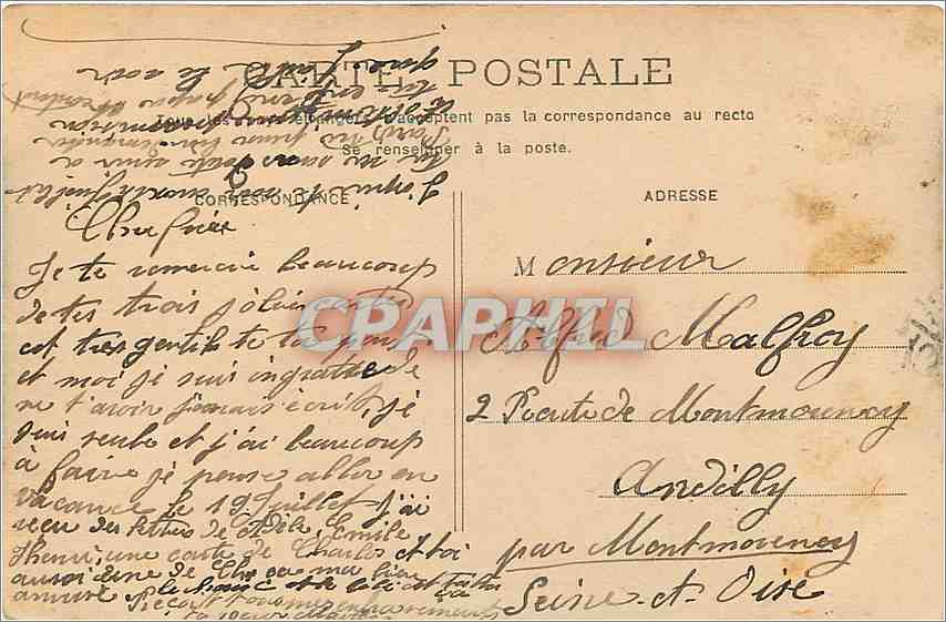 CPA PARIS-Palais du Luxembourg — Rückseite