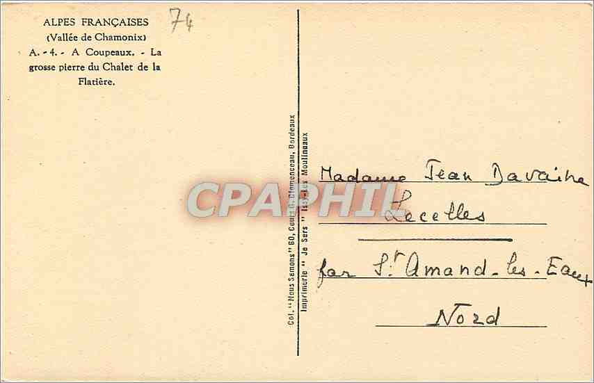 CPA CHAMONIX- — Verso