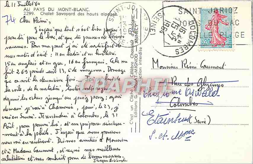 CPA AU PAYS DU MONT BLANC Chalet — Verso