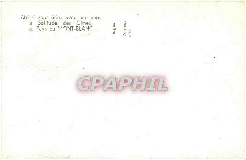 CPA AU PAYS DU MONT BLANC — Verso