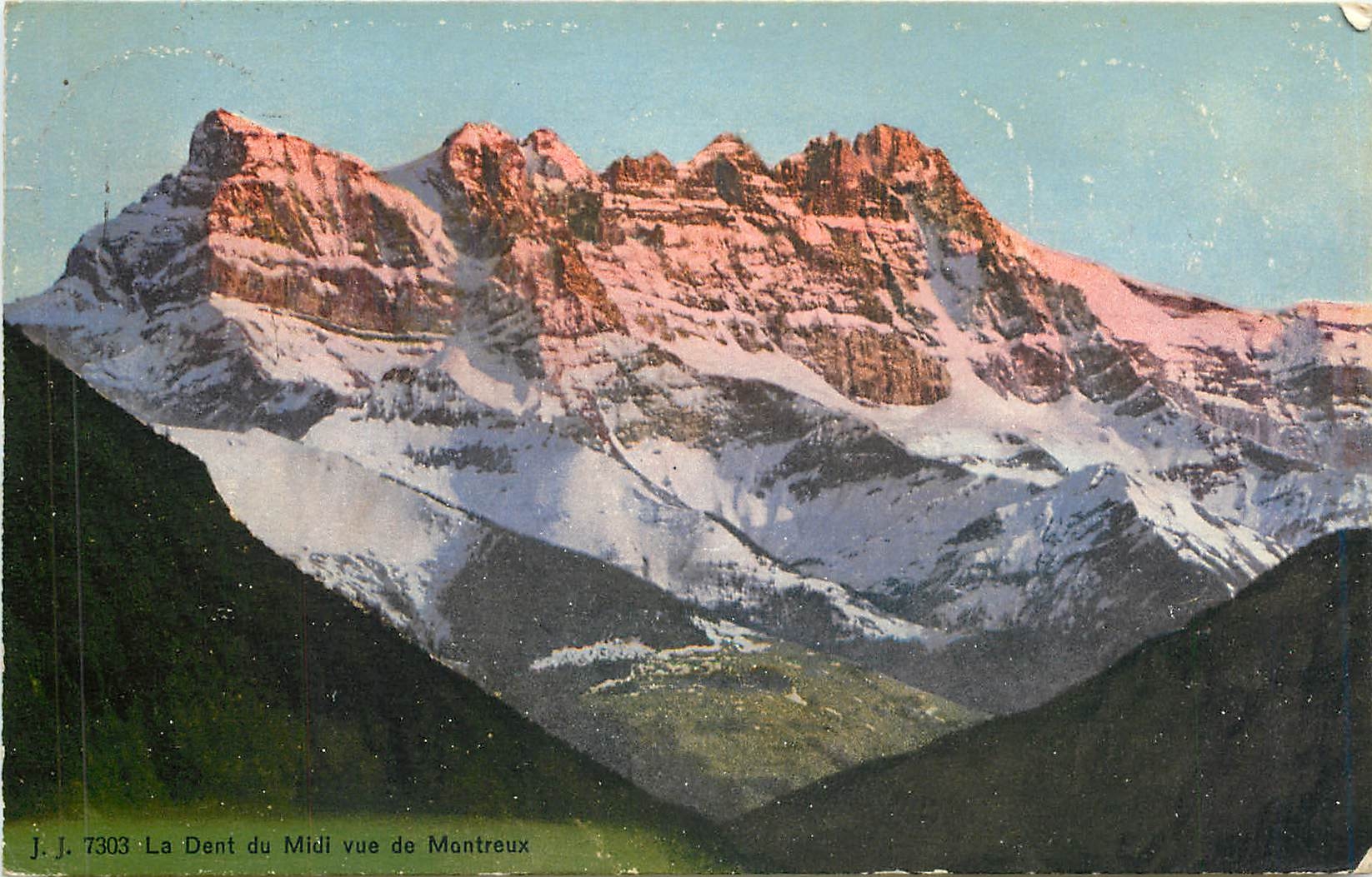 CPA La Dent du Midi vue de Montreux