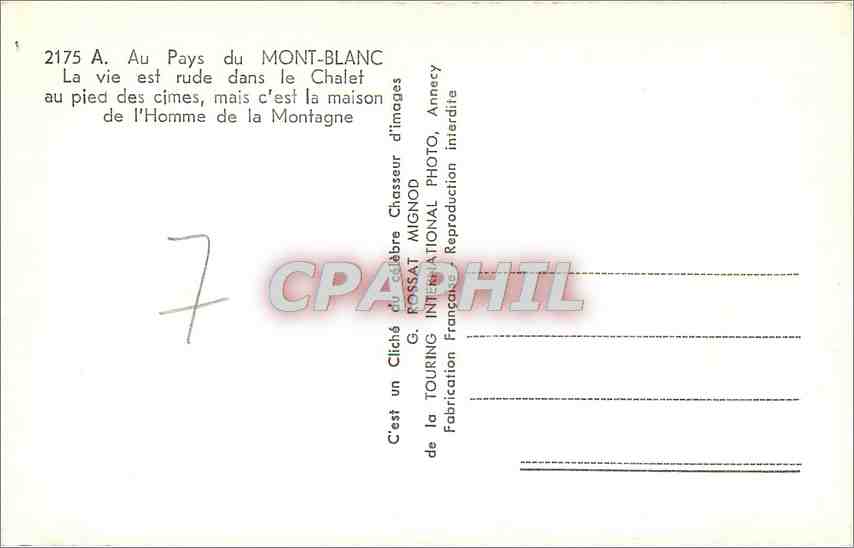 CPA Au pays du Mont Blanc. La ve estrude dans le Chatel au pied des cimes — Verso