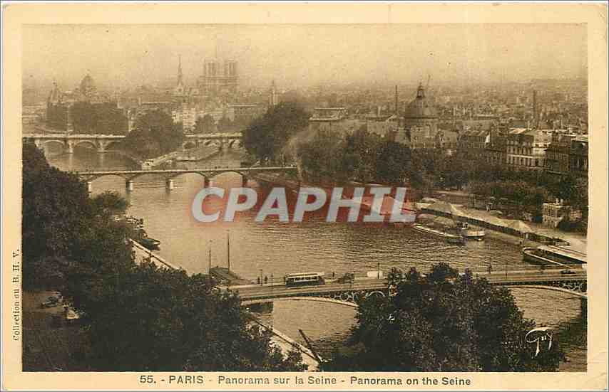 CPA PARIS Panorama sur la Seine