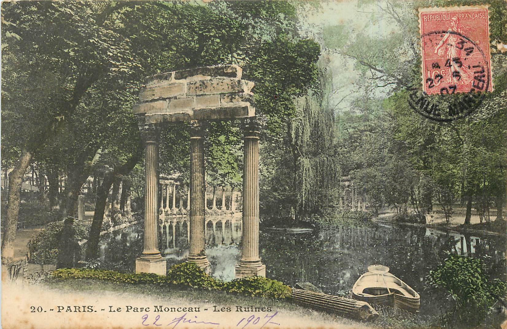 CPA PARIS -le parc monceau- Les ruines