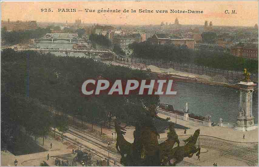 CPA PARIS -Vue generale de la Seine vers notre Dame