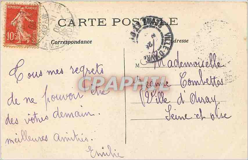 CPA PARIS -Vue generale de la Seine vers notre Dame — Rückseite