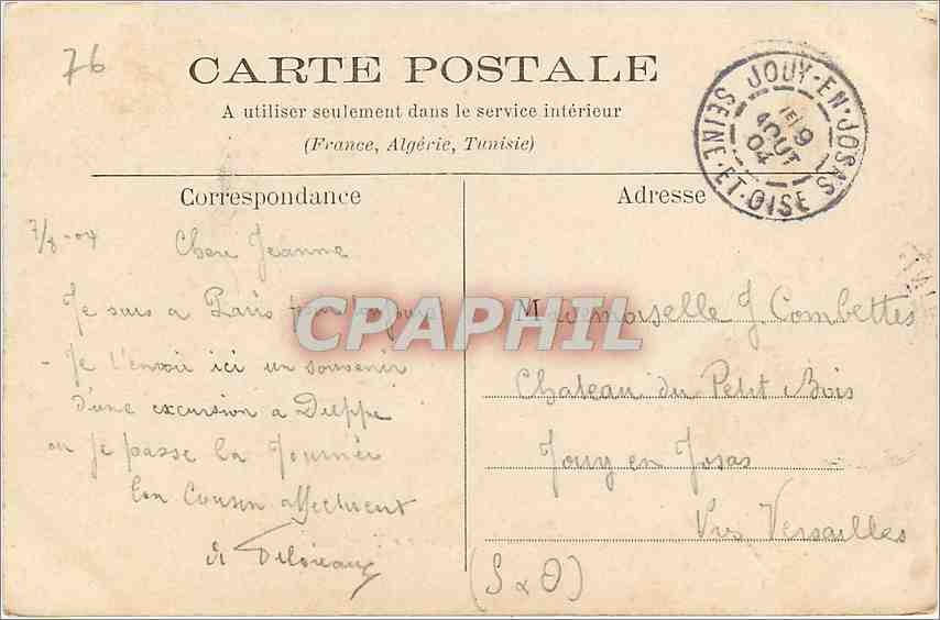 CPA DIEPPE-LE STAMER "TAMISE" Bateau — Rückseite