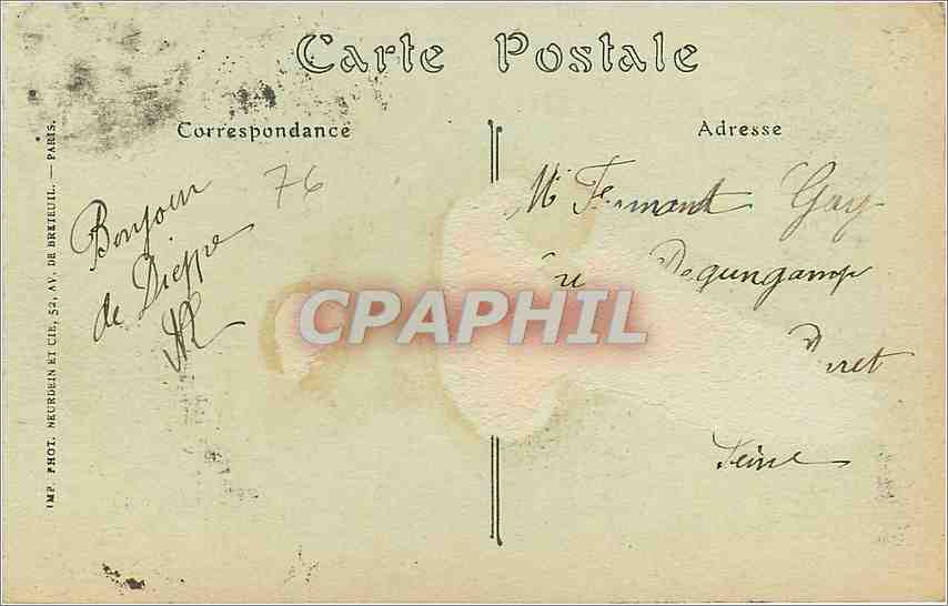 CPA DIEPPE-lLa Plage et le Casino a l'heure des Bains — Rückseite
