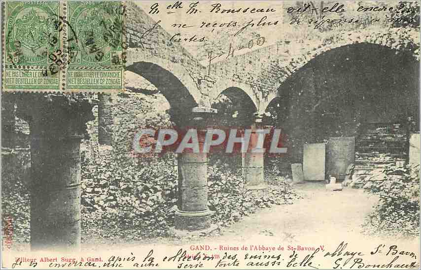 CPA Gand Ruines de l'abbaye de St Bavon