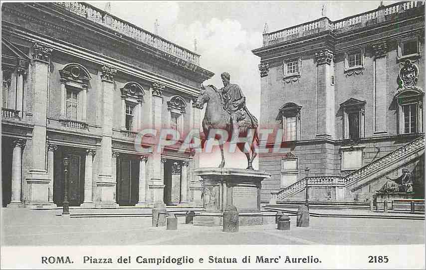 CPA ROMA-Pizza del Campidoglio de statua di Marc Aurelio