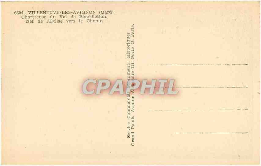 CPA VILLENEUVE LES AVIGNON ( GARD) — Verso