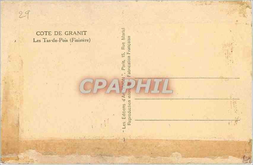 CPA COTE DE GRANIT Les tas de Pois — Rückseite