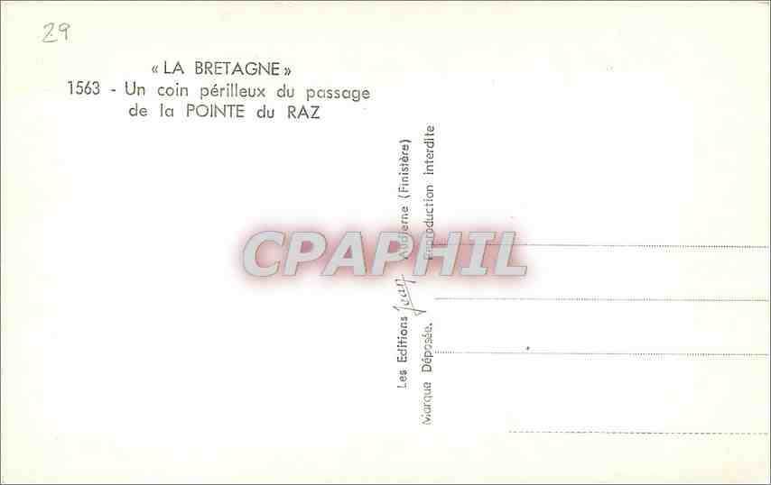 CPA BRETAGNE PONT AVEN (Finistere)-La ponite et le Raz de Sein au fond  l'ile de Sein — Rückseite