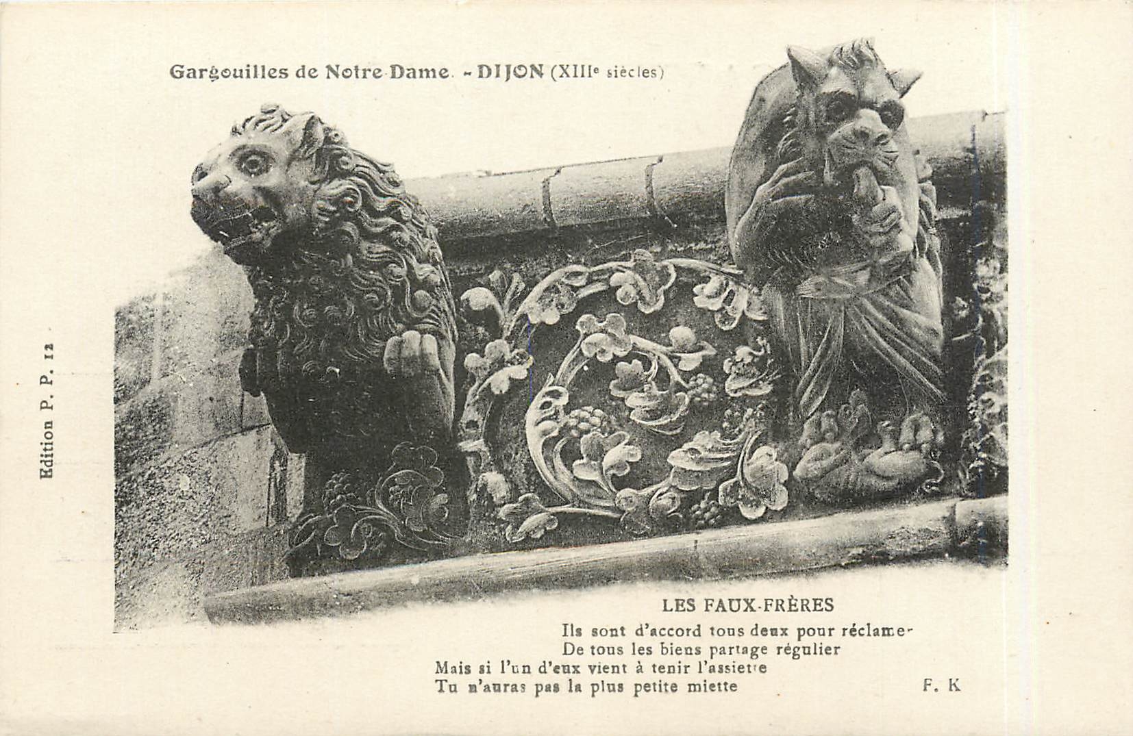 CPA Gargouilles de Notre Dame-DIJON Les faux freres