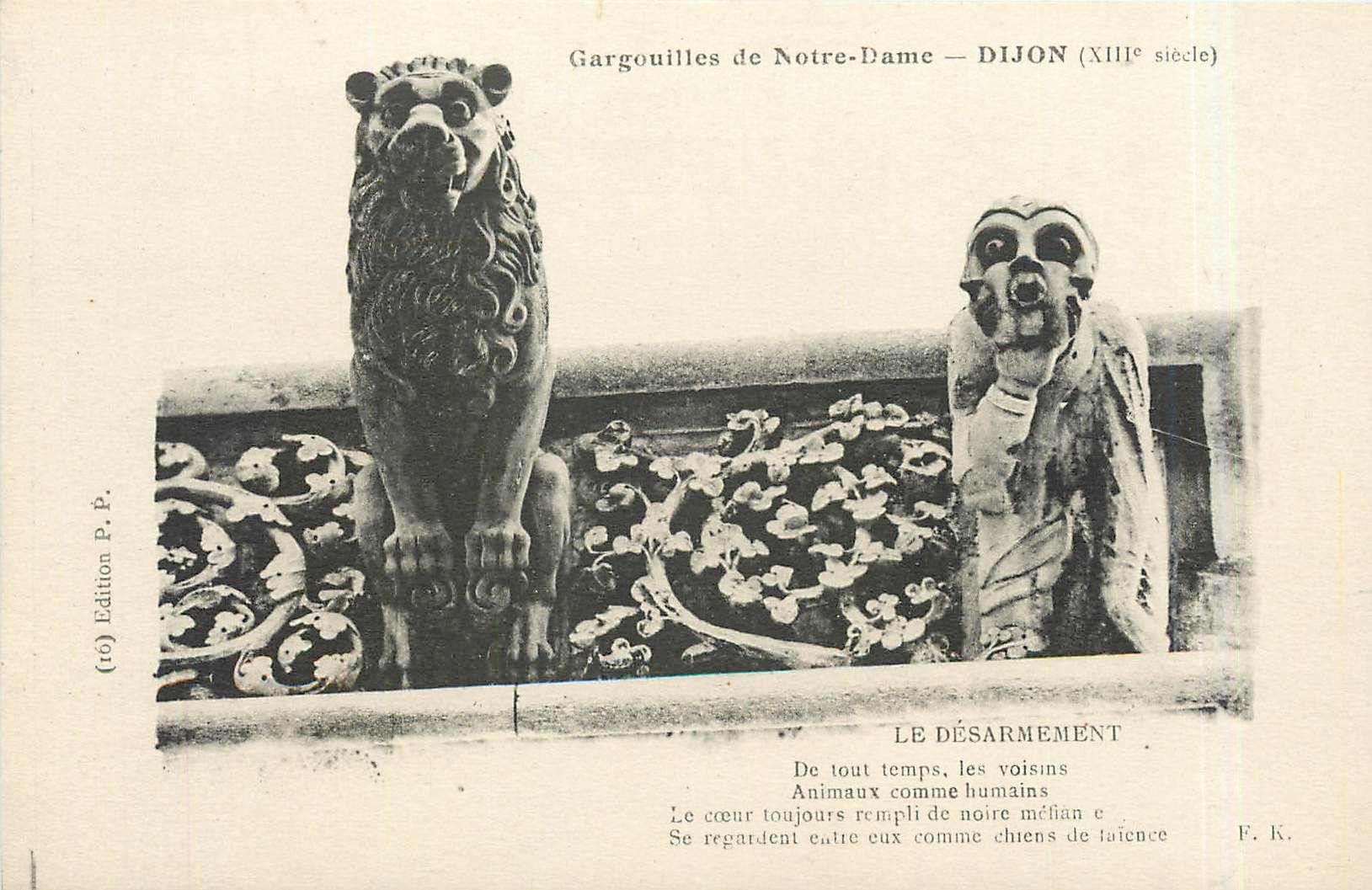 CPA Gargouilles de Notre Dame-DIJON Le desarmement