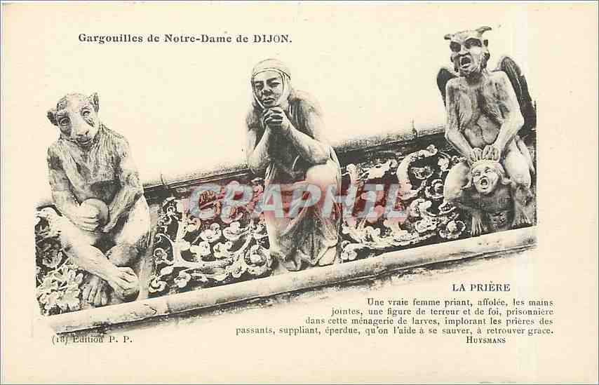 CPA Gargouilles de Notre Dame-DIJON La priere