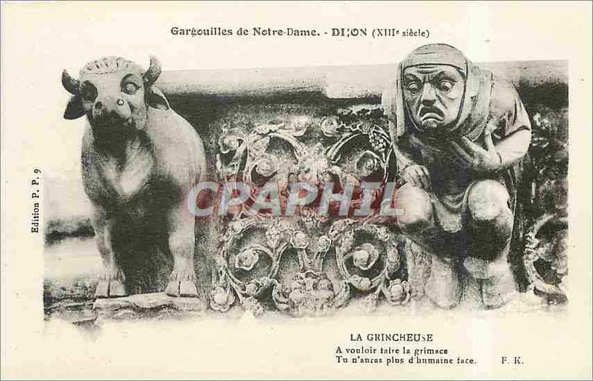 CPA Gargouilles de Notre Dame-DIJON La grincheuse