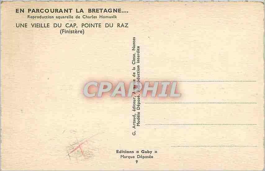 CPA UNE VIELLE DU CAP.POINTE DU RZ — Rückseite