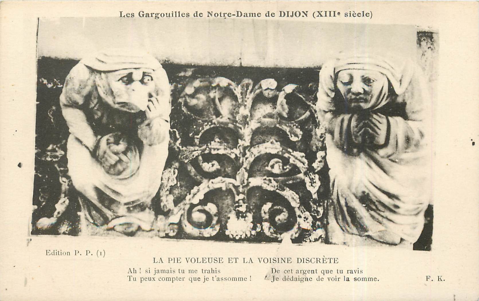CPA Gargouilles de Notre Dame-DIJON La pie voleuse et la voisine discrete