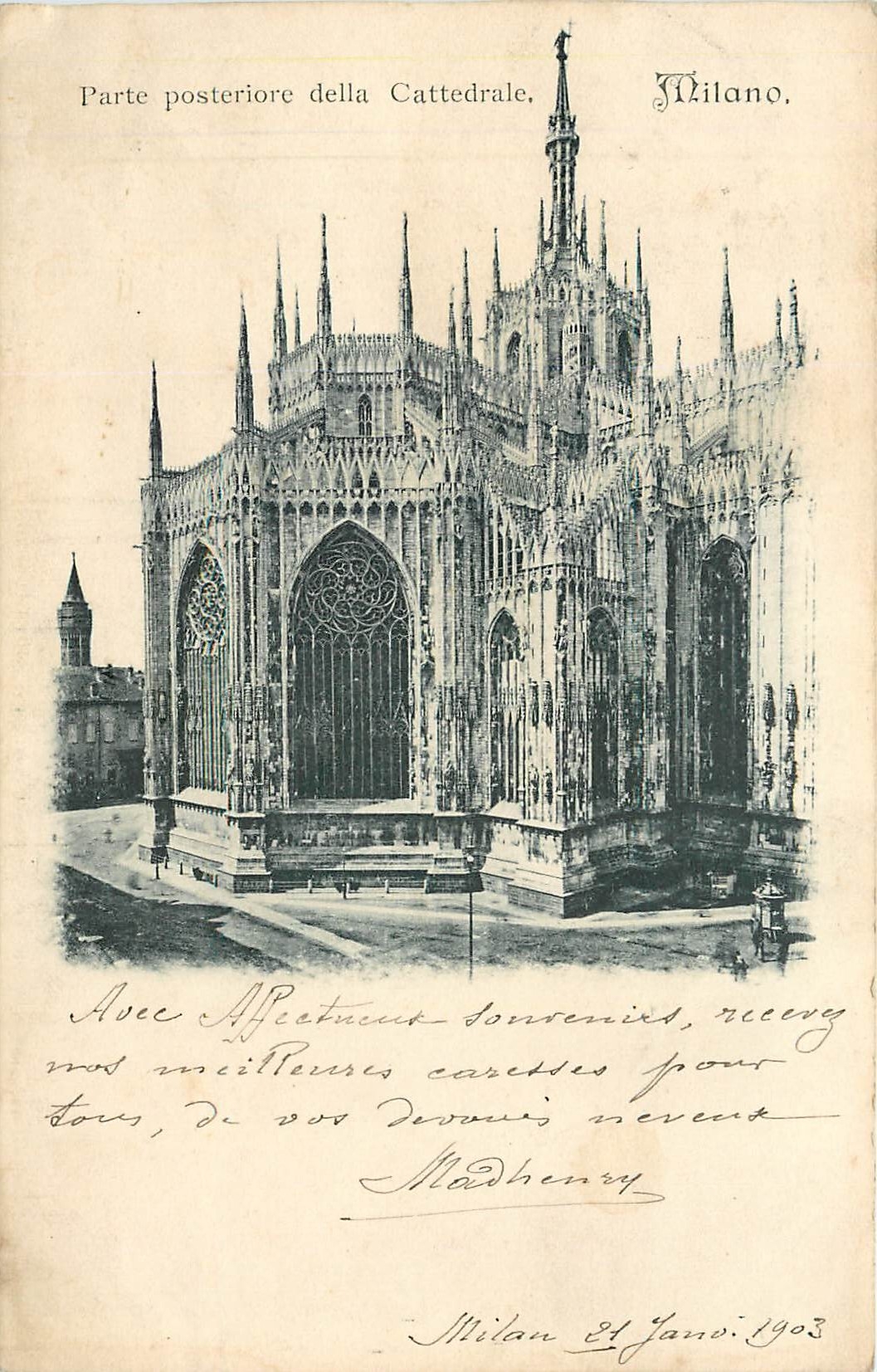 CPA MILANO-Parte posterore della cattedrale