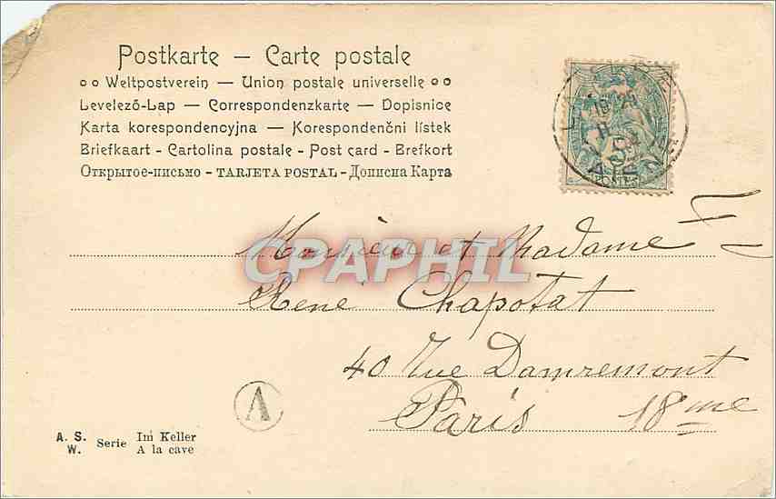CPA Femme — Rückseite