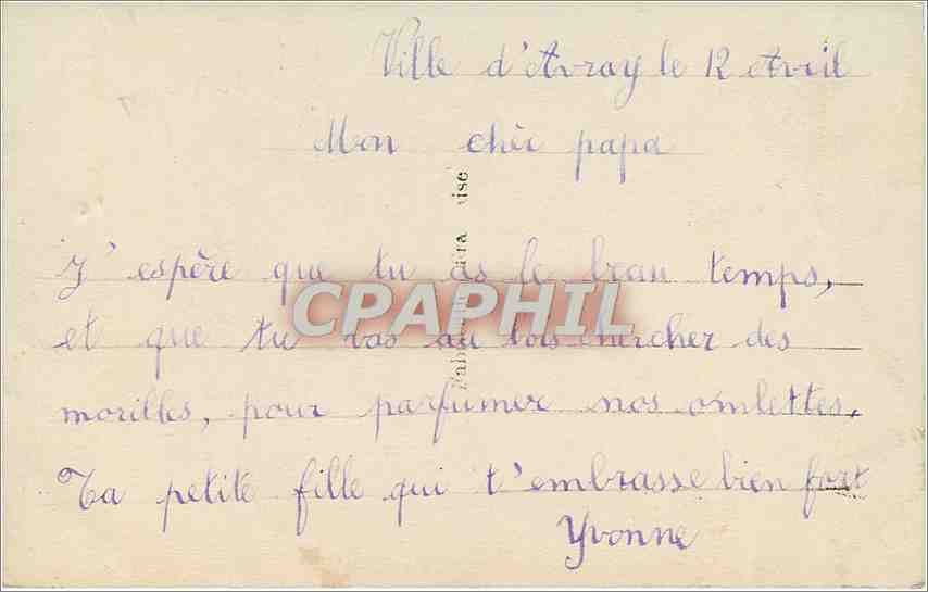 CPA JOYEUSES Pâques Enfant — Rückseite