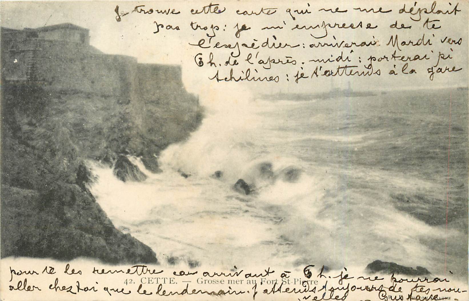 CPA CETTE-Grosse mer au Fort St Pierre