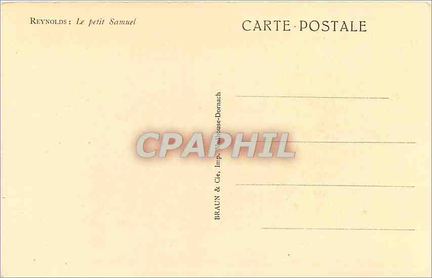 CPA Reynolds Le petit Samuel — Verso