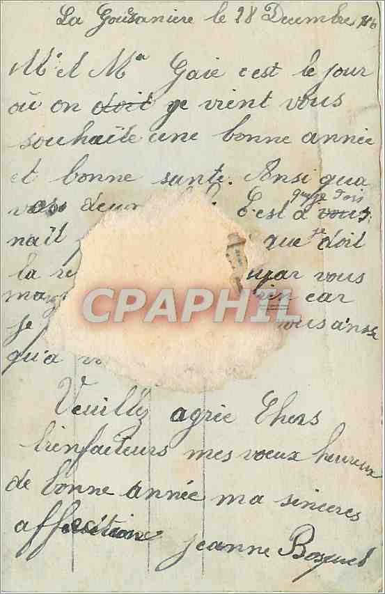 CPA Femme — Verso