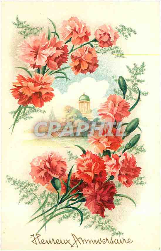CPA VŒUX Fleurs