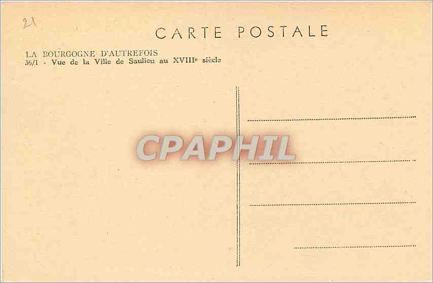 CPA vue de la place principale de saulieu — Rückseite