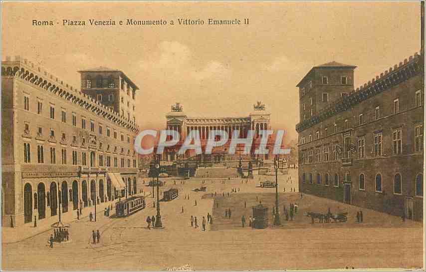 CPA ROMA-Piazza Venezia e Monumento a Emanuele II