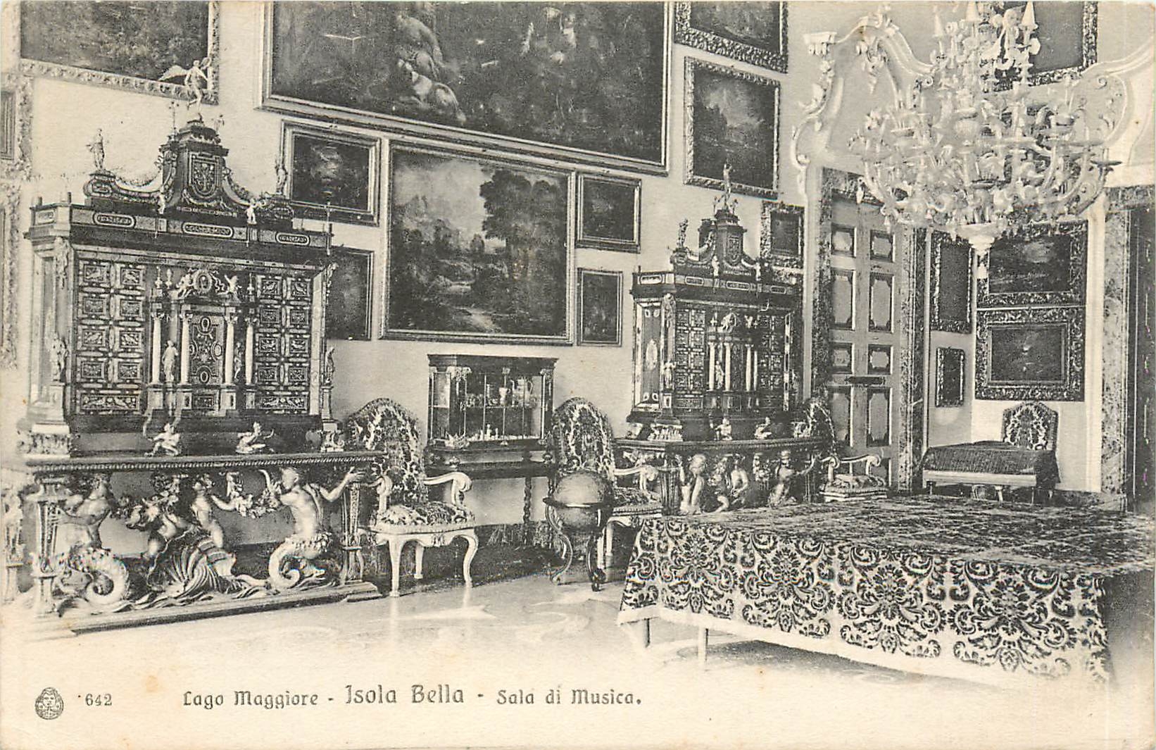 CPA LAGO MAGGIORE-ISOLA Bella-Sala di Musica