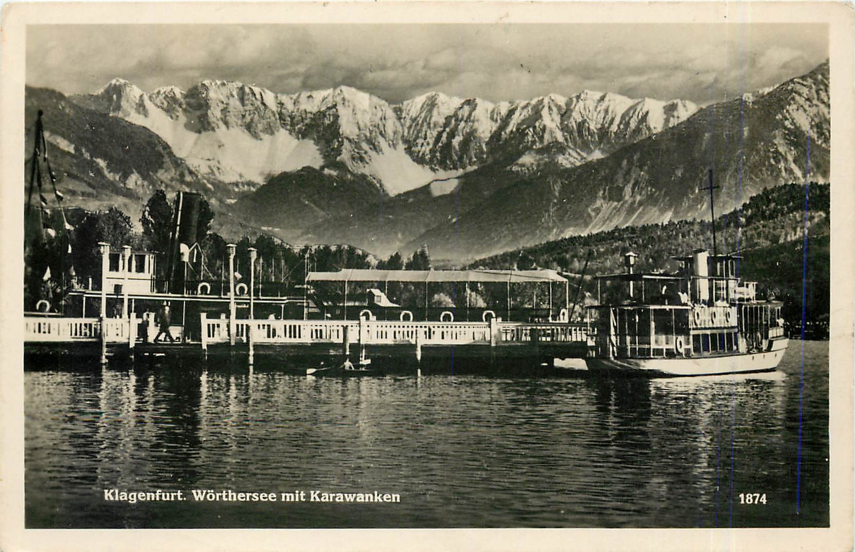 CPA Klagenfurt  Worthersee mit Karawanken Bateau