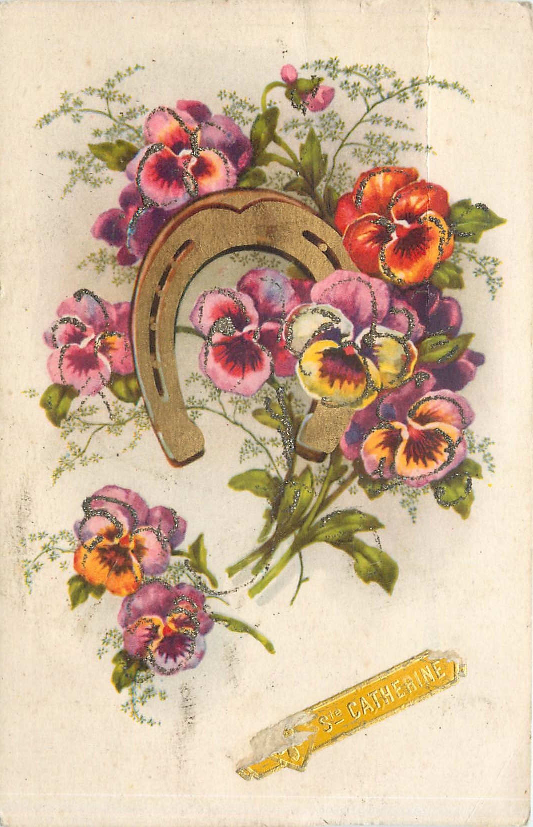 CPA VŒUX Fleurs