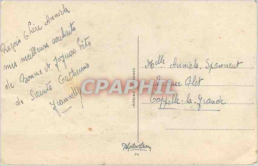 CPA VŒUX Fleurs — Back