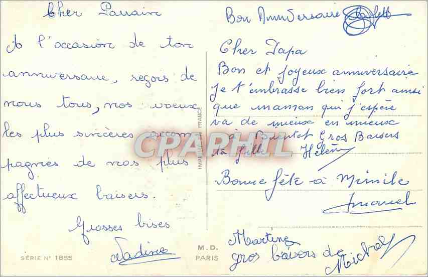 CPA VŒUX Fleurs — Verso