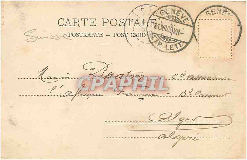CPA GENEVE-Rade et Mont blanc Bateaux — Rückseite