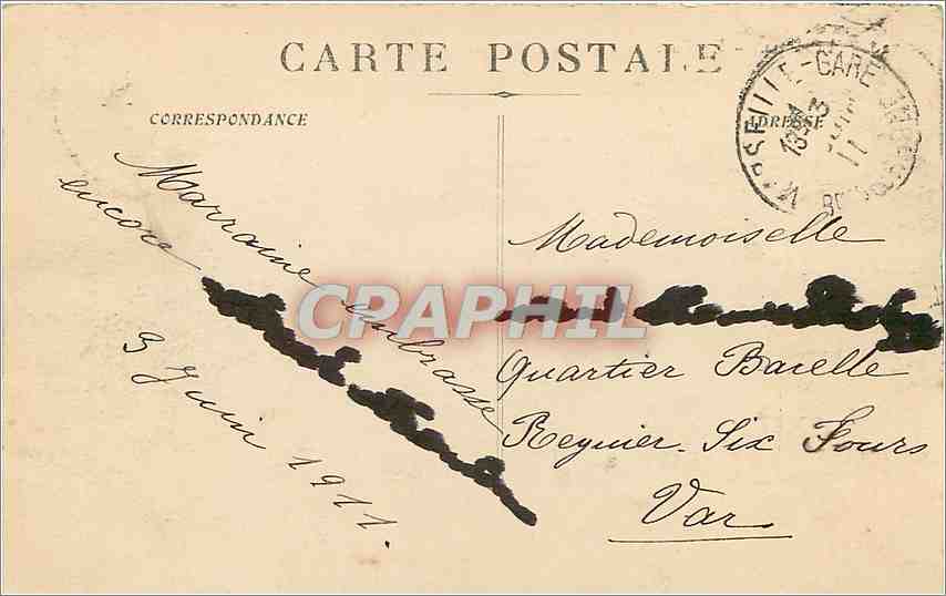 CPA marseille-Le Fort saint -Jean et la Cathedrale — Rückseite