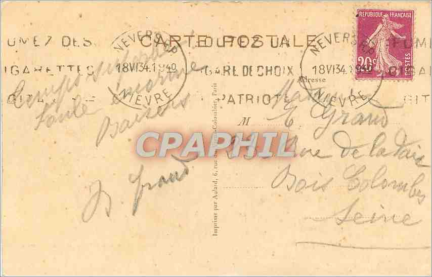 CPA Grotte de Lourdes au Covent Saint Gildard — Verso