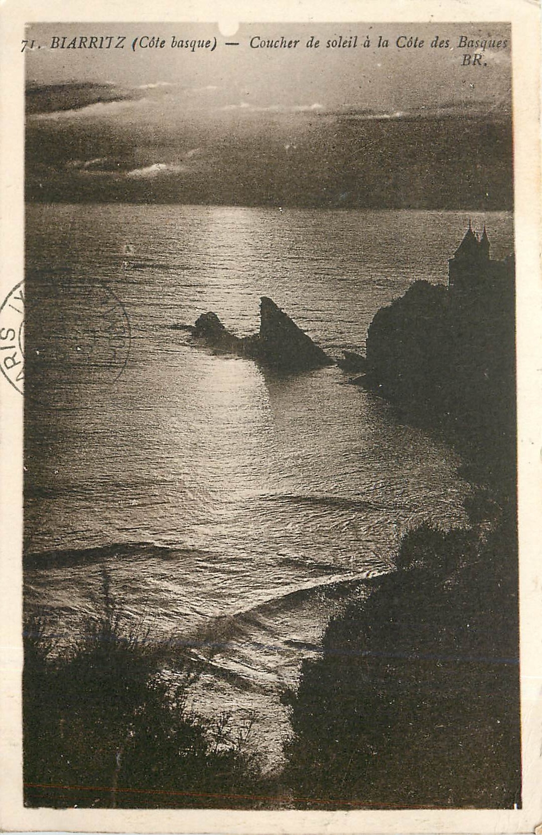 CPA BIARRITZ-Cote basque-Coucher de soleil a la Cote des Basques