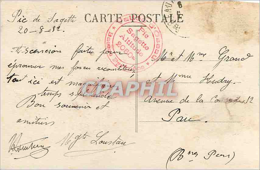 CPA GABAS-Vue de Sagette Le telepherique et le Pic du Midi d'Ossau — Rückseite