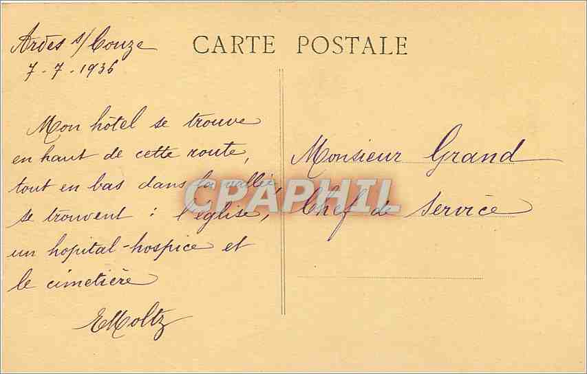 CPA ARDES SUR COUSE (P DE D)-Nouvelle Route d'Ardes — Rückseite