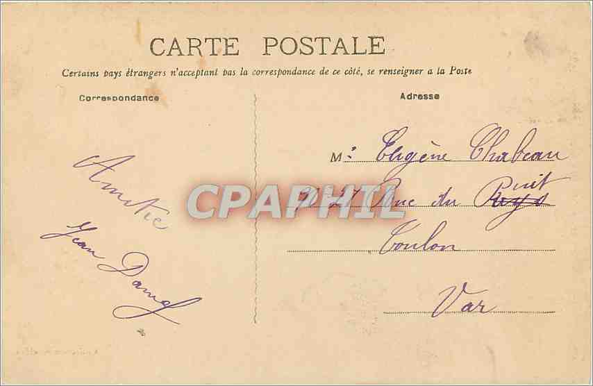 CPA MENTON-Le Jardin Public et Casino — Rückseite