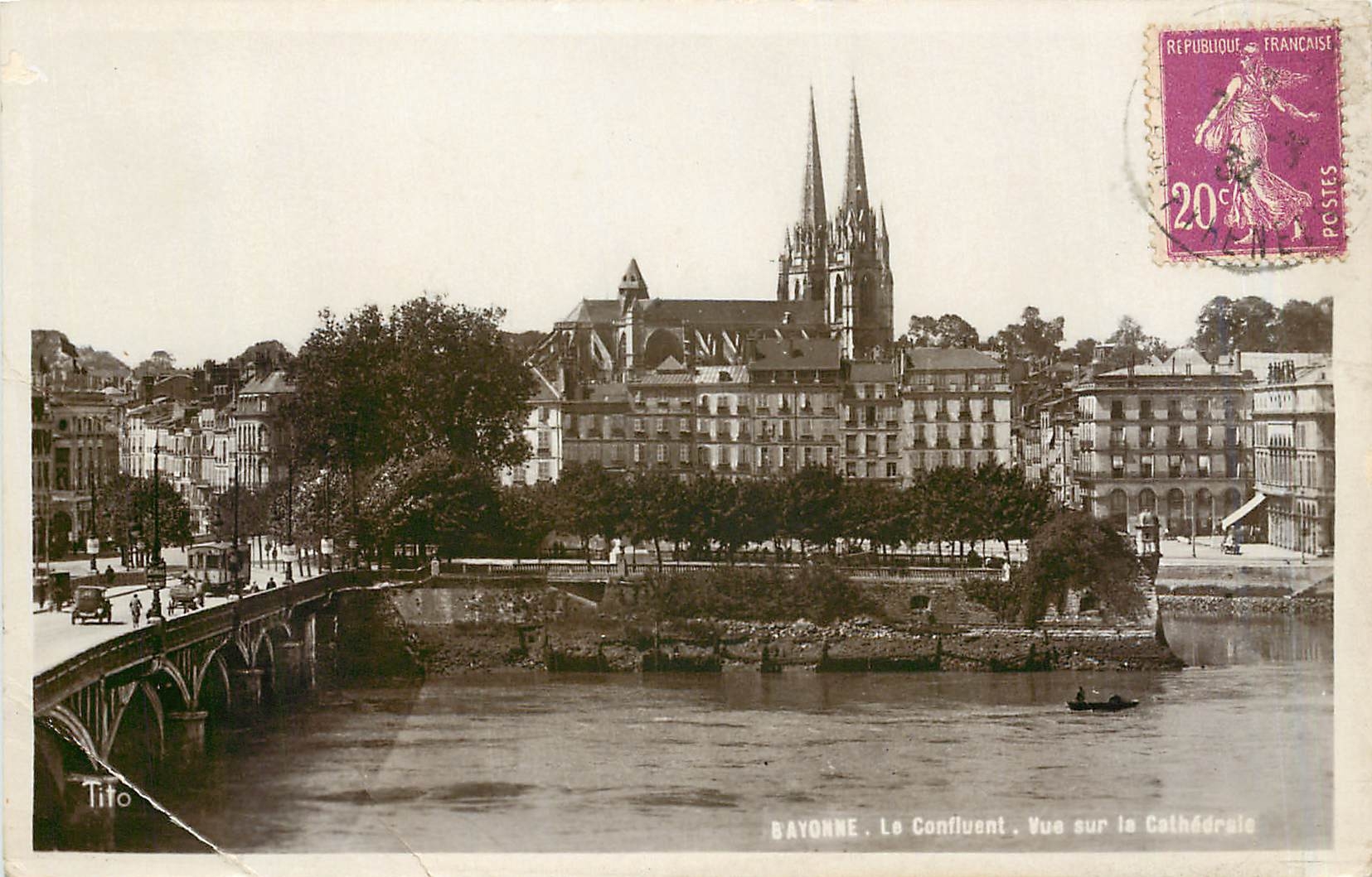 CPA BAYONNE-vue sur la Cathedrale