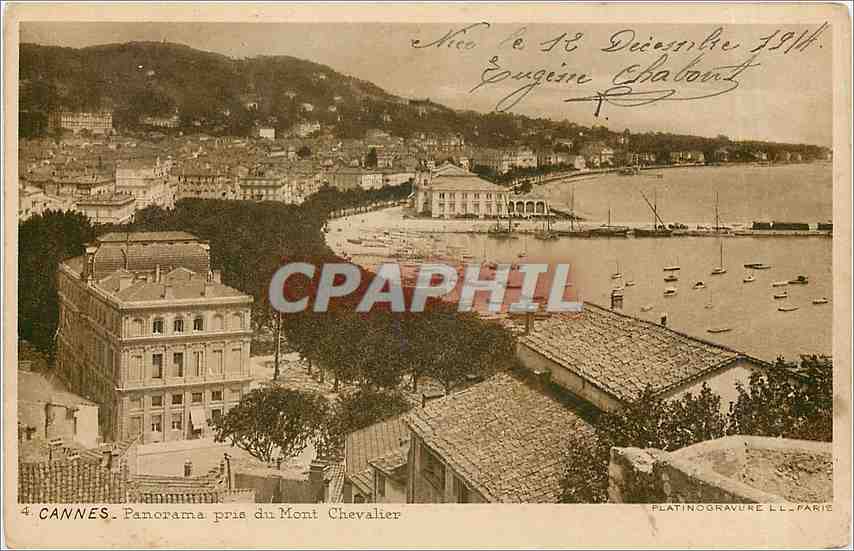 CPA CANNES-Panorama pris du Mont Chevalier